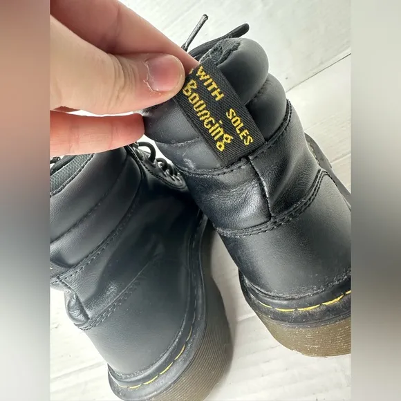 Dr Martens Foara Mid Top Leather Boots Black Chunky Platform Women's Size 5