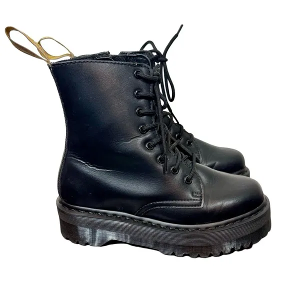 Dr. Martens Jadon II Mono Black Vegan Leather Platform Chunky Combat Boots