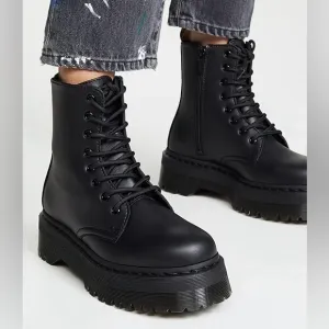 Dr. Martens Jadon II Mono Black Vegan Leather Platform Chunky Combat Boots