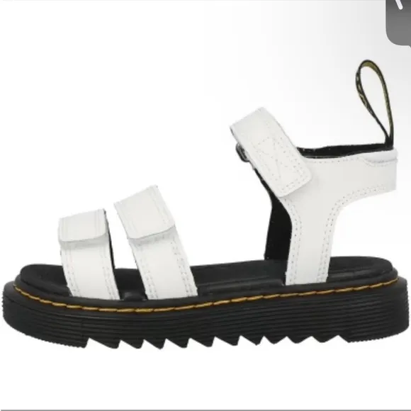 DR. MARTENS Klaire White Leather Strappy Sandals Big Girls Size 7