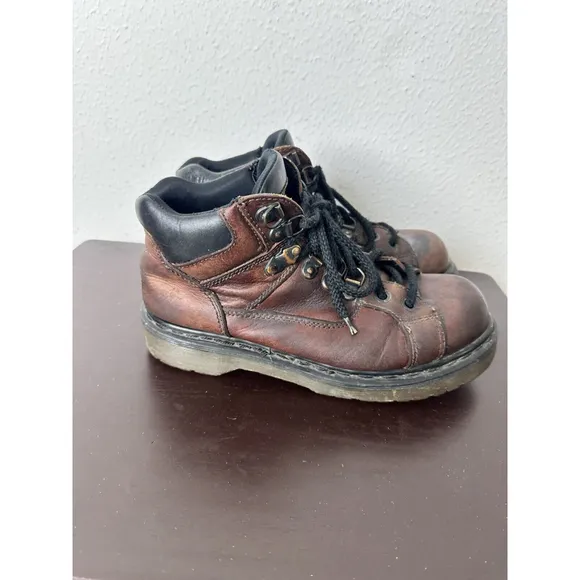 Dr Martens Mens US 7 UK 5 Boots 8699 Ankle Brown Leather Chunky Vintage England