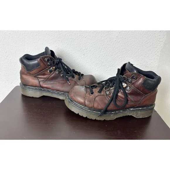 Dr Martens Mens US 7 UK 5 Boots 8699 Ankle Brown Leather Chunky Vintage England