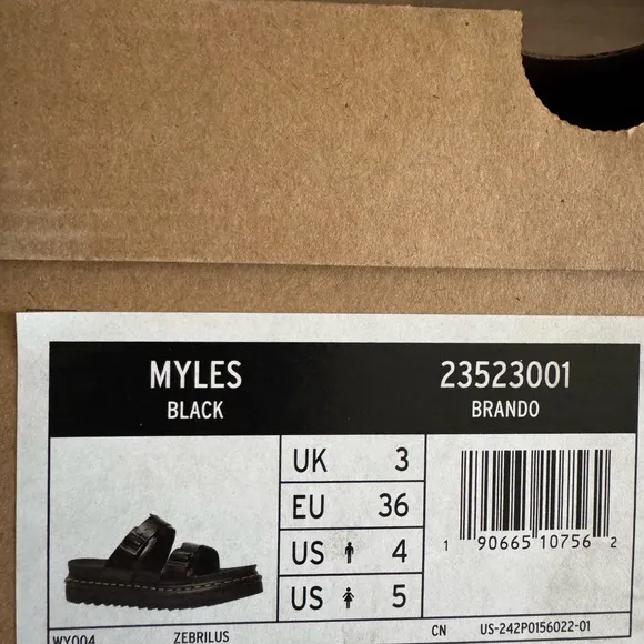 Dr. Martens Myles Platform Black Leather Sandals