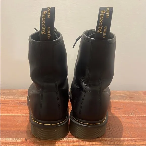 Dr. Martens Original Black Leather Boots for Men, Size 10