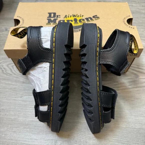Dr Martens Sandals Girls Size 1 Klaire Black Leather Strap New In Box Chunky