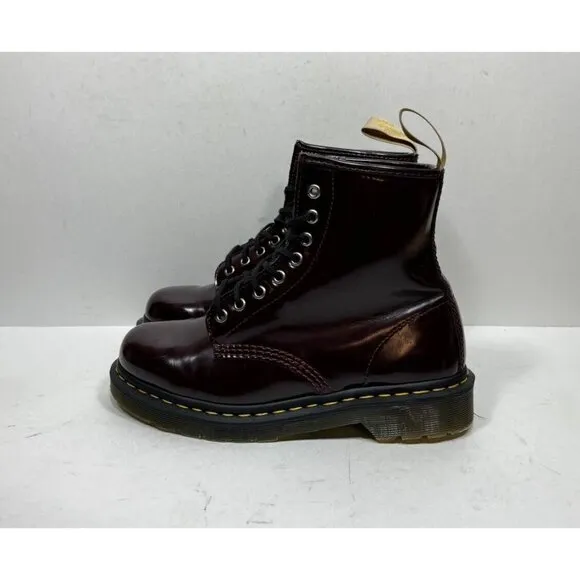 Dr. Martens Vegan 1460 Cherry Red Classic Lace Up Boots Women’s Size 8