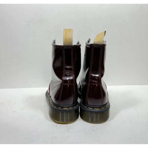 Dr. Martens Vegan 1460 Cherry Red Classic Lace Up Boots Women’s Size 8