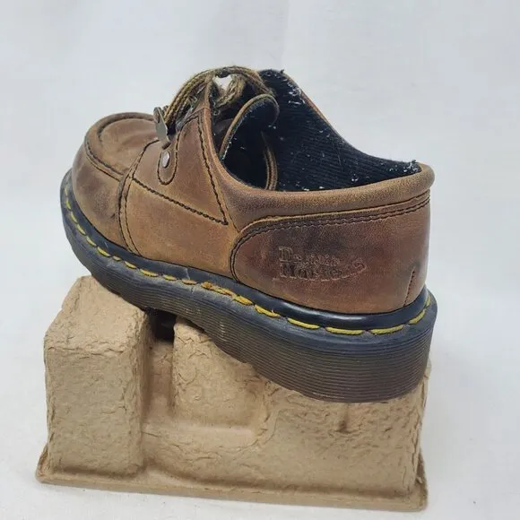 Dr Martens Vintage 8446 Brown Leatber England Bex Chunky Boots Shoes Size Uk 2