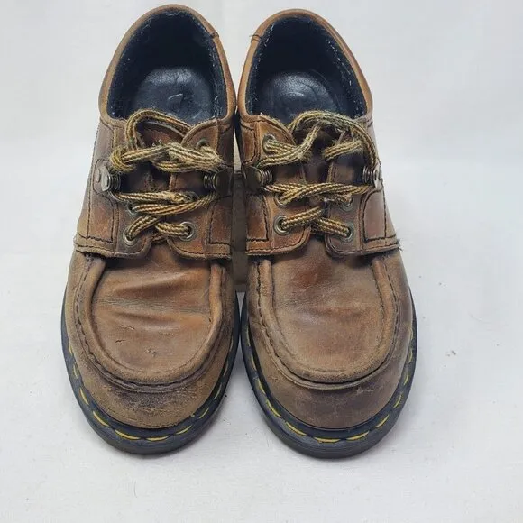 Dr Martens Vintage 8446 Brown Leatber England Bex Chunky Boots Shoes Size Uk 2