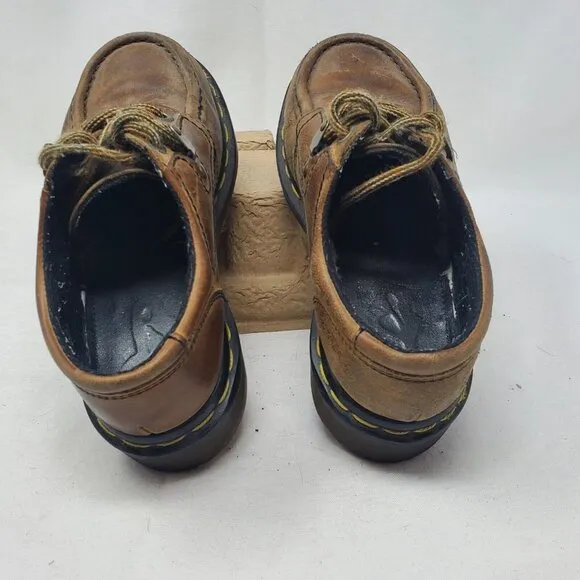 Dr Martens Vintage 8446 Brown Leatber England Bex Chunky Boots Shoes Size Uk 2