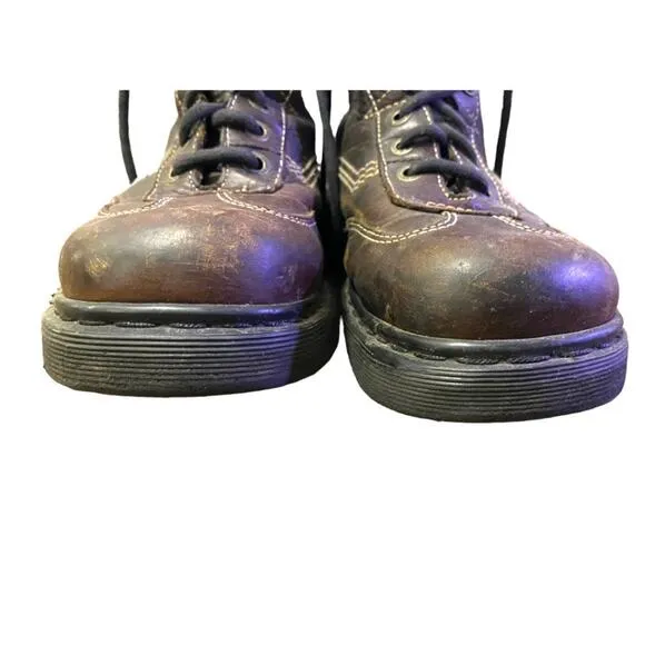 DR. MARTENS vintage rare short chunky leather boots made in england - men's 10