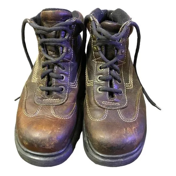 DR. MARTENS vintage rare short chunky leather boots made in england - men's 10