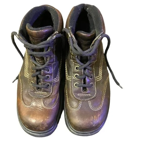 DR. MARTENS vintage rare short chunky leather boots made in england - men's 10