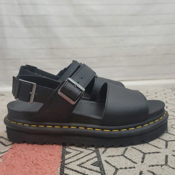 Dr. Martens Voss Leather Strap Sandals in Black, sz 10