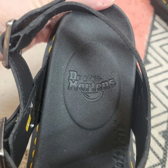 Dr. Martens Voss Leather Strap Sandals in Black, sz 10