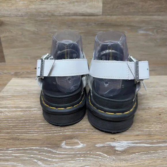 Dr. Martens Voss White Leather Studded Sandals Women's Size 9