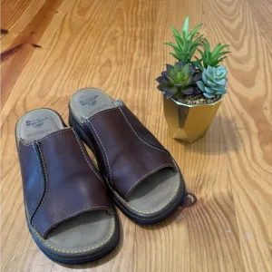 Dr. Martens Vtg Air Wair Womens US 6 Open Toe Mule Brown Leather Sandal 8A52