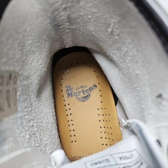 Dr. Martens White Patent Leather Ankle Boots Size 6