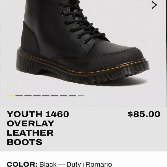Dr. Martens YOUTH 1460 OVERLAY LEATHER BOOTS