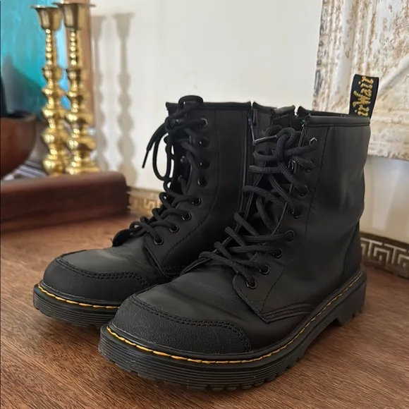 Dr. Martens YOUTH 1460 OVERLAY LEATHER BOOTS