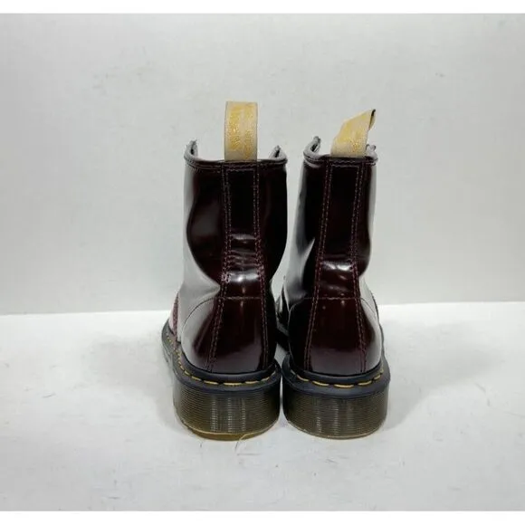 Dr. Martens Vegan 1460 Cherry Red Classic Lace Up Boots Women’s Size 8
