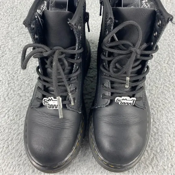 DR MARTENS X KEITH HARING 1460Y BOOTS TODDLER SIZE 2 KIDS‎ LEATHER LACE UP PRINT