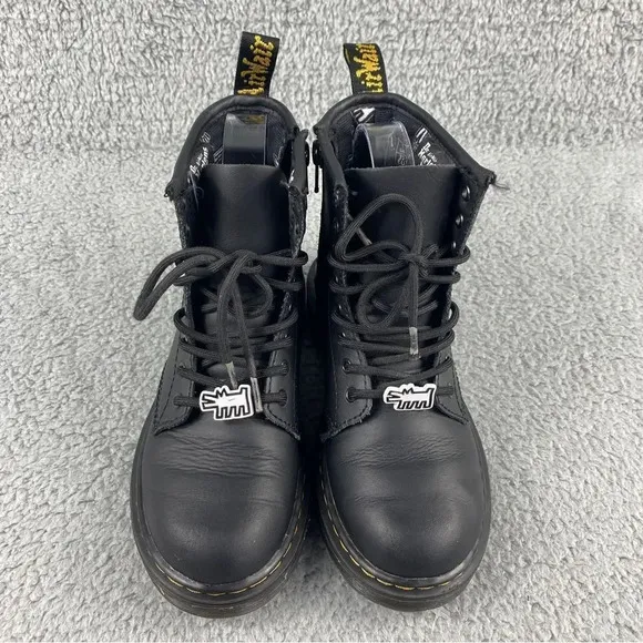 DR MARTENS X KEITH HARING 1460Y BOOTS TODDLER SIZE 2 KIDS‎ LEATHER LACE UP PRINT
