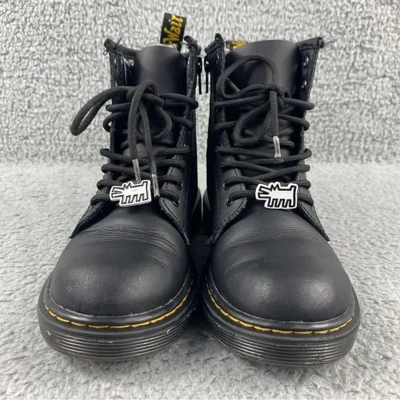 DR MARTENS X KEITH HARING 1460Y BOOTS TODDLER SIZE 2 KIDS‎ LEATHER LACE UP PRINT
