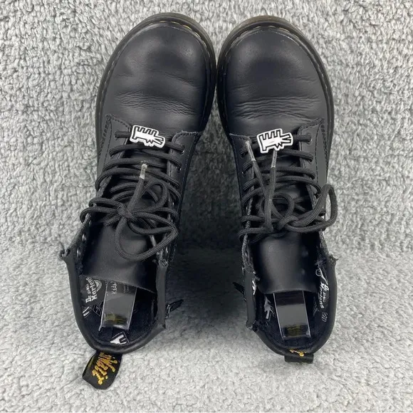 DR MARTENS X KEITH HARING 1460Y BOOTS TODDLER SIZE 2 KIDS‎ LEATHER LACE UP PRINT