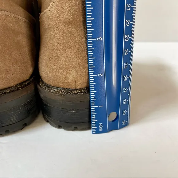 Dune London Prentice Star Studded Tan Biker Boots Size EU 39/US 8