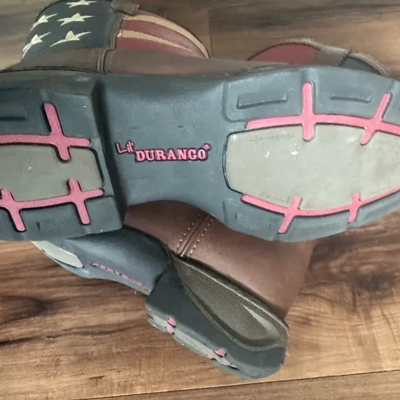 Durango Brown and Blue Western Boots with Patriotic Design