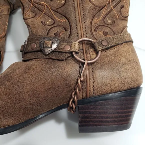 Durango Crush Heartbreaker Pointed Toe Cowboy Boots Brown Western Womens 7.5M