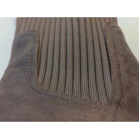 DV by Dolce Vita Brown Faux Suede Chunky Platform Lug Sole Chelsea Boots Knit 9