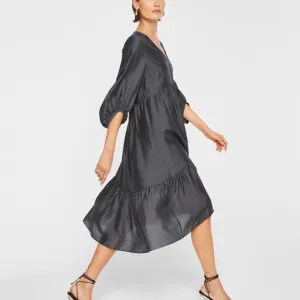 Easy Midi Tiered Dress - New With Tags - NEVER WORN - Ebony