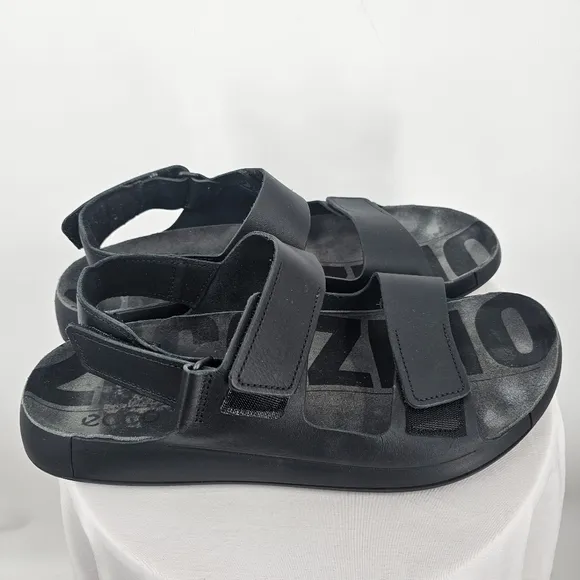 Ecco Black Leather Velcro Sandals | Men’s Size 13 EU 47