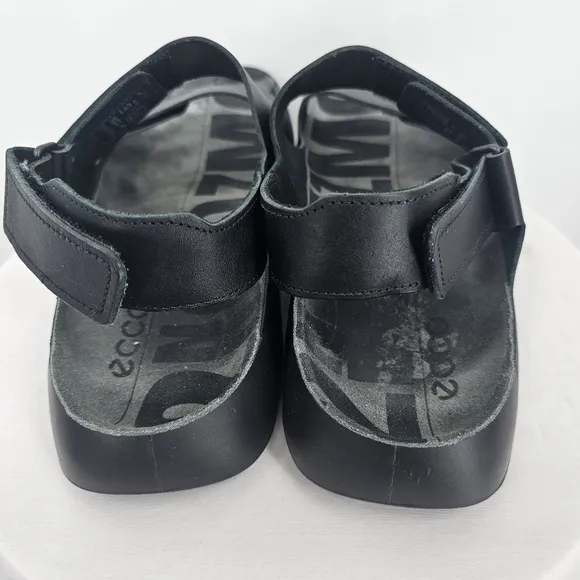 Ecco Black Leather Velcro Sandals | Men’s Size 13 EU 47