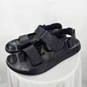 Ecco Black Leather Velcro Sandals | Men’s Size 13 EU 47