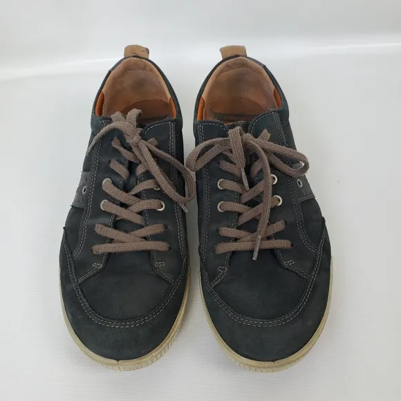 ECCO Mens Leather Lace Up Sneakers