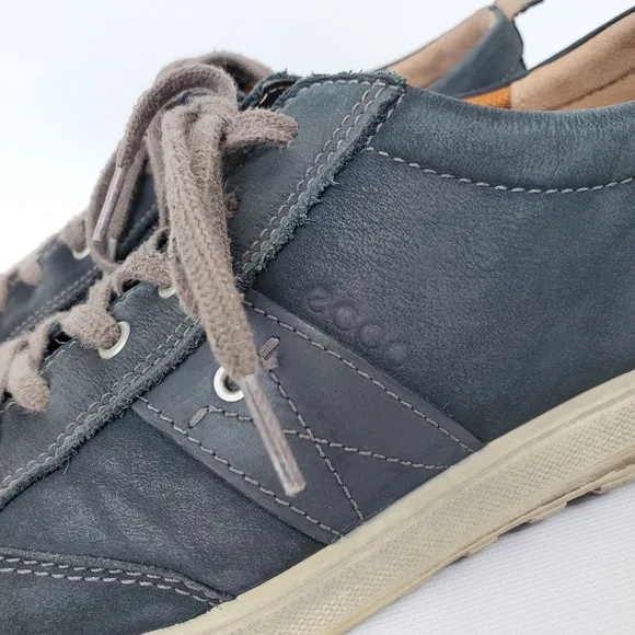 ECCO Mens Leather Lace Up Sneakers