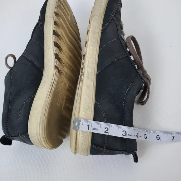 ECCO Mens Leather Lace Up Sneakers