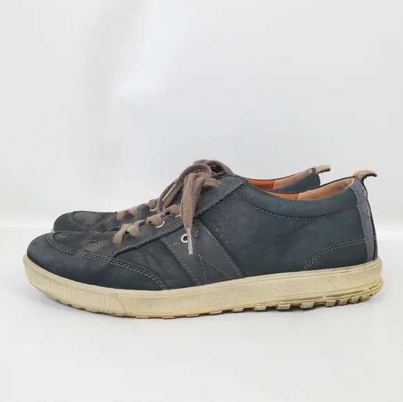 ECCO Mens Leather Lace Up Sneakers