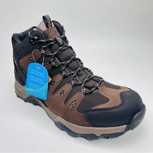 Eddie Bauer Maple Ridge Brown Leather Outdoor Waterproof Hiking Boots