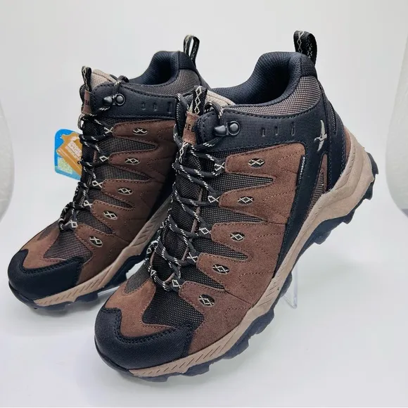 Eddie Bauer Maple Ridge Brown Leather Outdoor Waterproof Hiking Boots