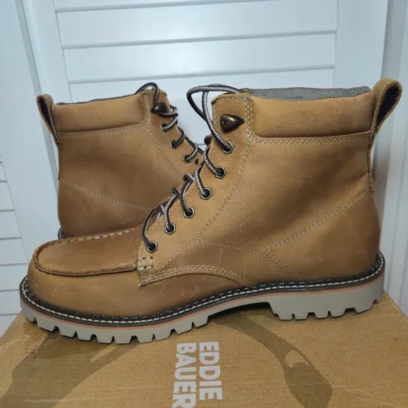 Eddie Bauer Severson Moc Toe Boots Waterproof Wheat Tan 4041 Men’s Size 11
