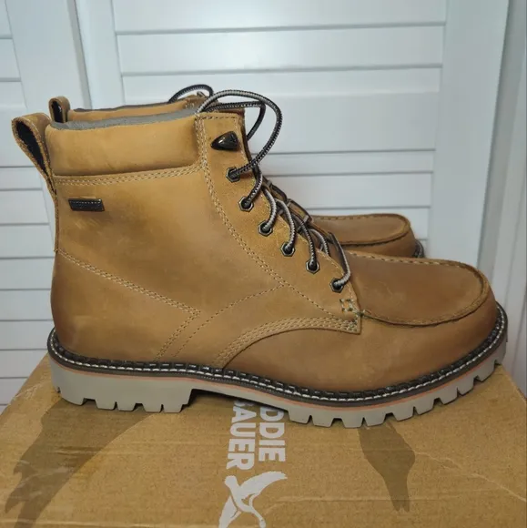 Eddie Bauer Severson Moc Toe Boots Waterproof Wheat Tan 4041 Men’s Size 11
