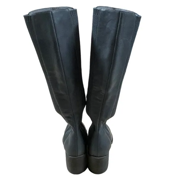 Eileen Fisher Gray Destry Knee High Leather Boots Women's Sz 5.5 New Without Box