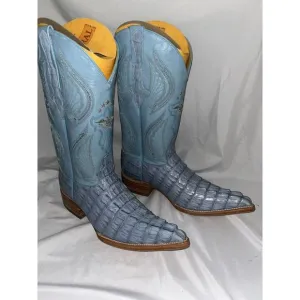 El General Handmade Cowboy Rodeo Boots Exotic Leather Croc Back Women’s Sz 8.5