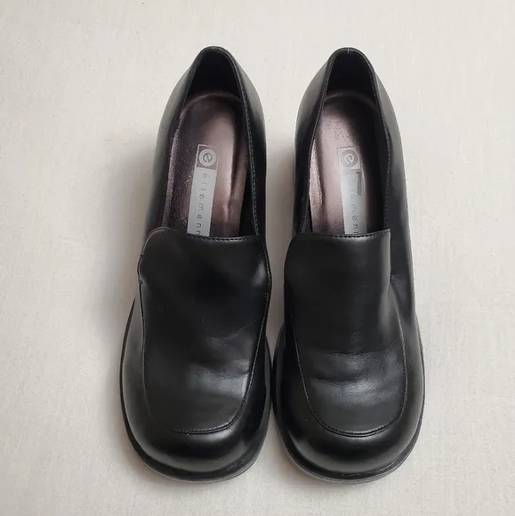 Ellemenno Black Chunky Platform Y2K Ankle Boots Women's Size 8.5 Retro Academia