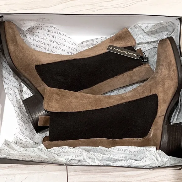 Emanuele Castro Women’s Made In Italy Leather Chelsea Boots size US 8