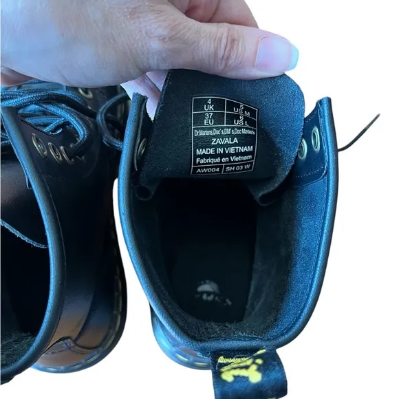 EUC Dr. Martens 1460 Black Zavala Combat Boots EU37/US W6/US M5